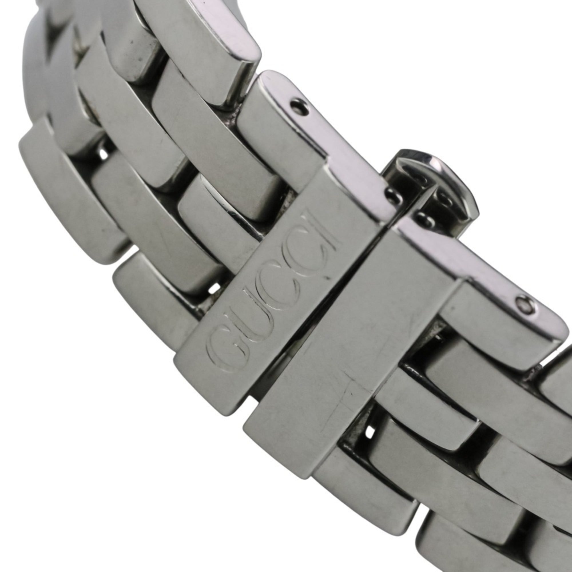 GUCCI Quartz Watch 5500M Black Dial Silver Color Men's — Very Good