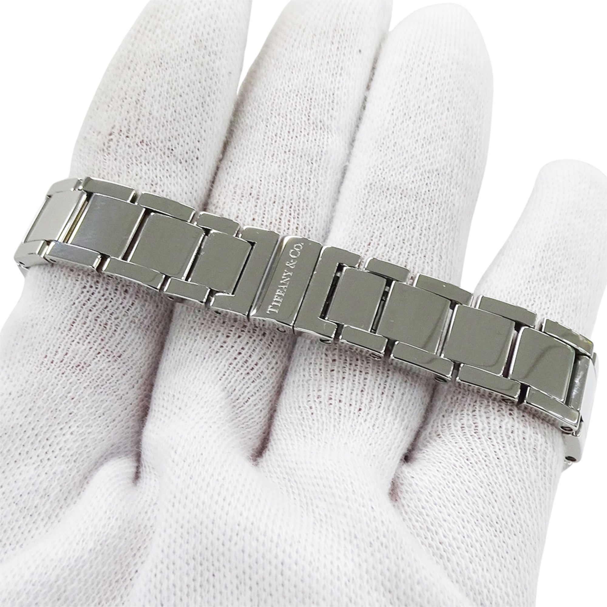Tiffany & Co. Women's Atlas Diamond Quartz Watch, Stainless Steel (SS), Silver/Navy, 69291651, Polished — Good