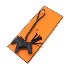 Hermes HERMES So Black Rodeo PM Accessory Bag Charm Agneau Milo Z Stamp — New - Store Return