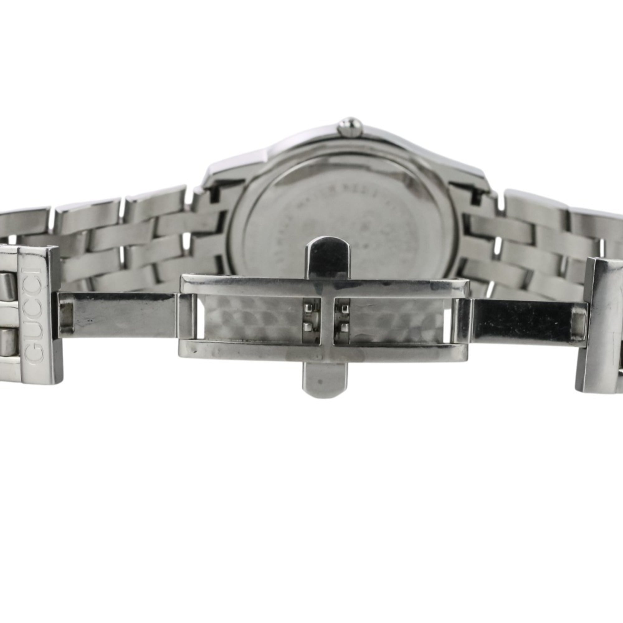 GUCCI Quartz Watch 5500M Black Dial Silver Color Men's — Very Good