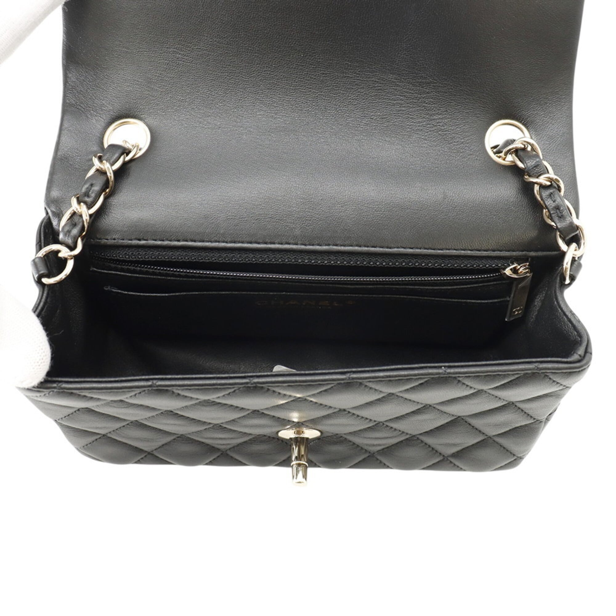 Chanel Chain Shoulder Bag Matelassé Coco Mark Lambskin A69900 CHANEL Black Handbag Women's — Like New