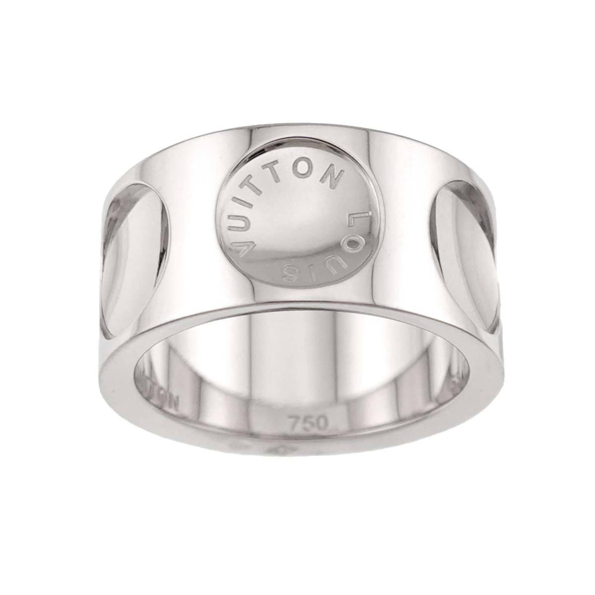 Louis Vuitton Petit Bague Empreinte Ring #53, 18K WG (White Gold 750) — Like New