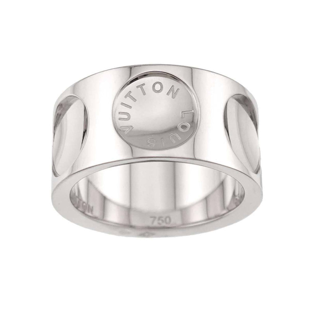 Louis Vuitton Petit Bague Empreinte Ring #53, 18K WG (White Gold 750) — Like New