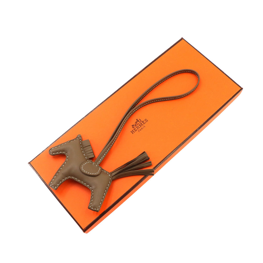 Hermes Rodeo PM Accessory Bag Charm, Agneau Milo, Etoupe, K Stamp — New - Store Return