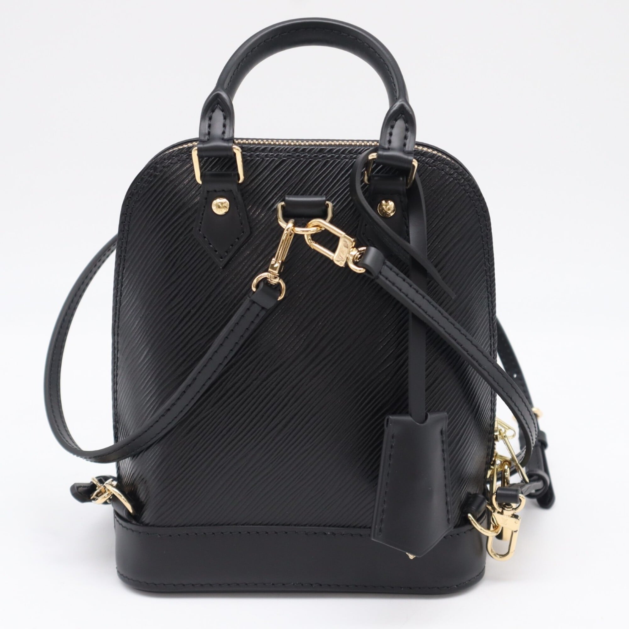 LOUIS VUITTON Epi Alma Backpack M25103 with Straps, Black, Women's — New - Store Return