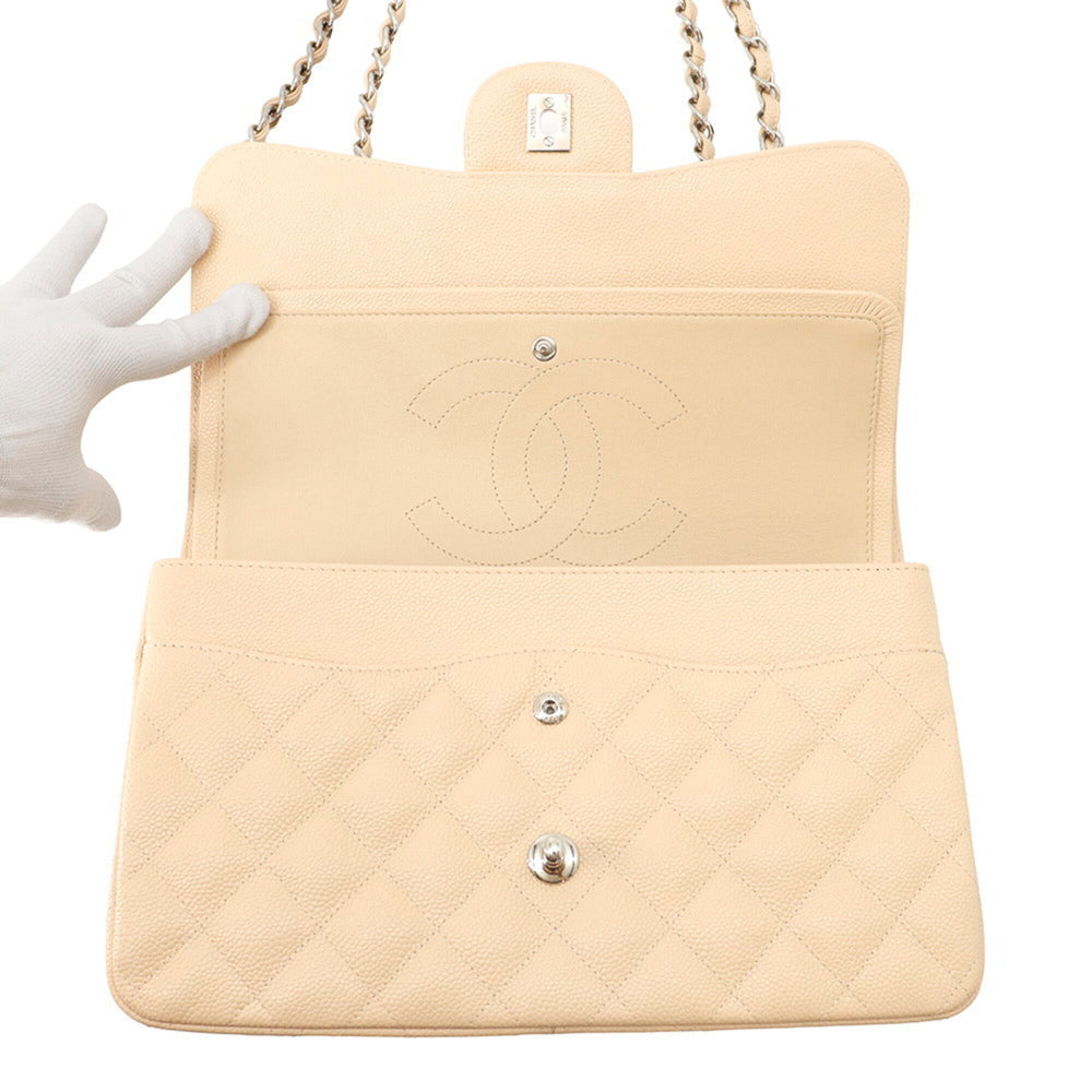 Chanel Chain Shoulder Bag Matelassé 30 Coco Mark Caviar Skin A58600 CHANEL Large Handbag Women's — Like New