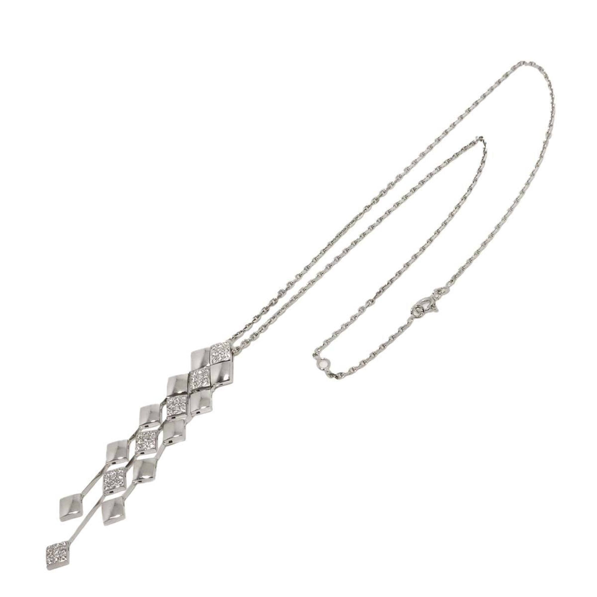 Chanel Matelassé Diamond Necklace, 40cm, 18K White Gold (750) — Like New