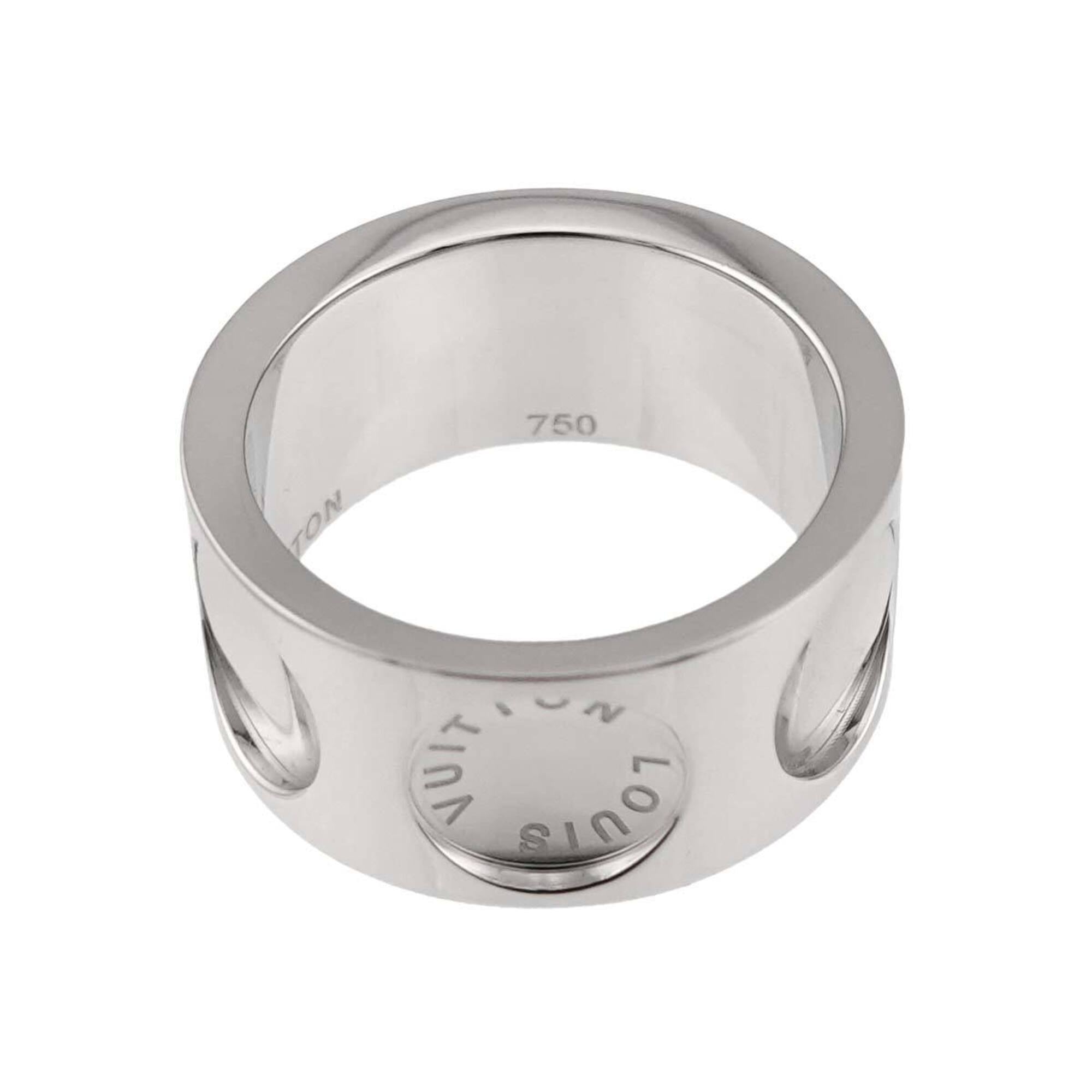 Louis Vuitton Petit Bague Empreinte Ring #53, 18K WG (White Gold 750) — Like New
