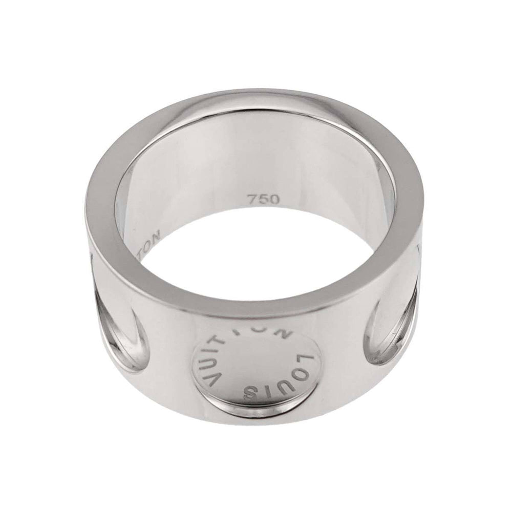 Louis Vuitton Petit Bague Empreinte Ring #53, 18K WG (White Gold 750) — Like New