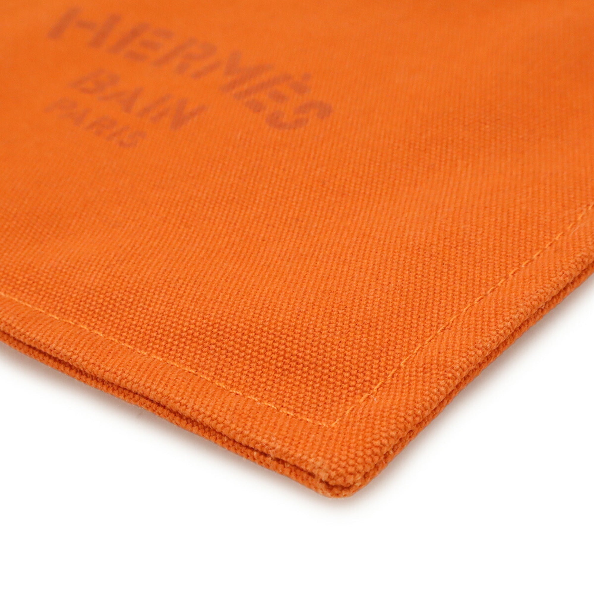 HERMES New Yachting PM Flat Pouch Handbag Canvas Leather Orange — Like New