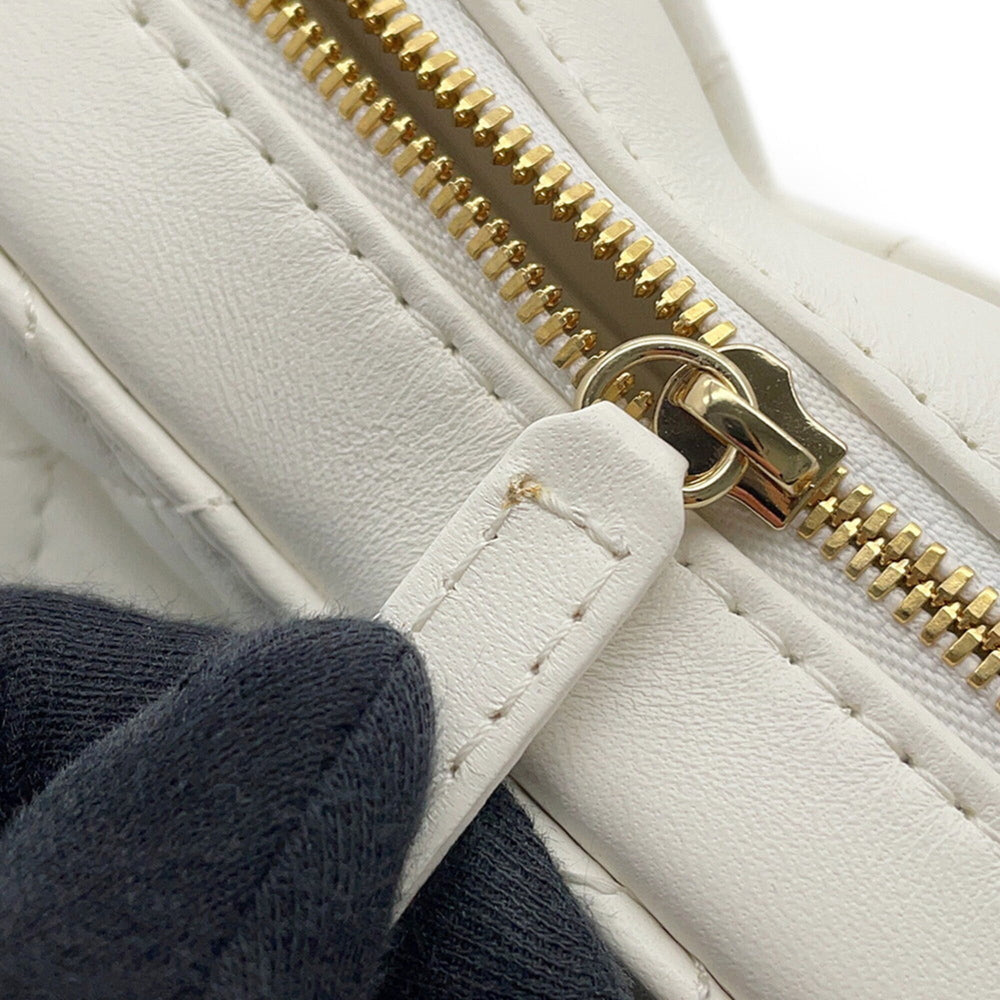 Chanel Chain Shoulder Bag Matelassé Heart Shape Lambskin AS3191 CHANEL Handbag White Women's — Like New