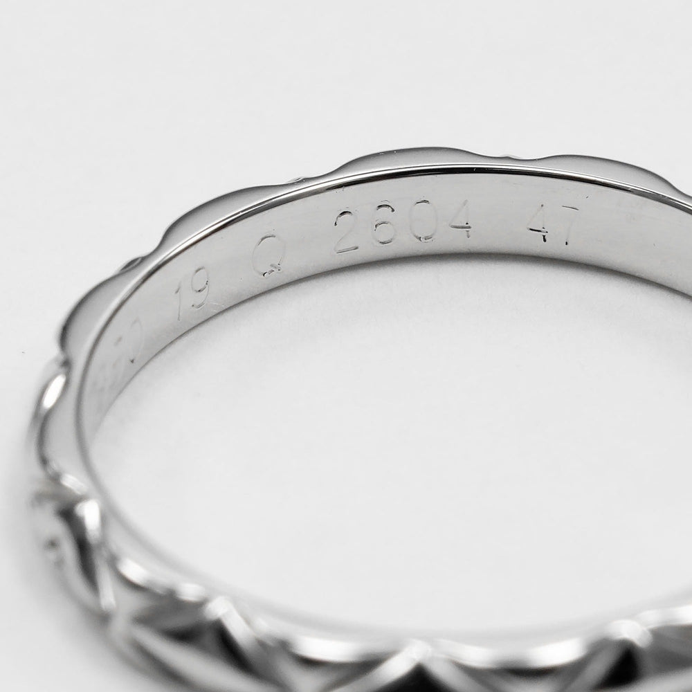 Chanel Matelassé Small Ring, Size 6.5, Platinum 950, Approx. 2.4g — Like New