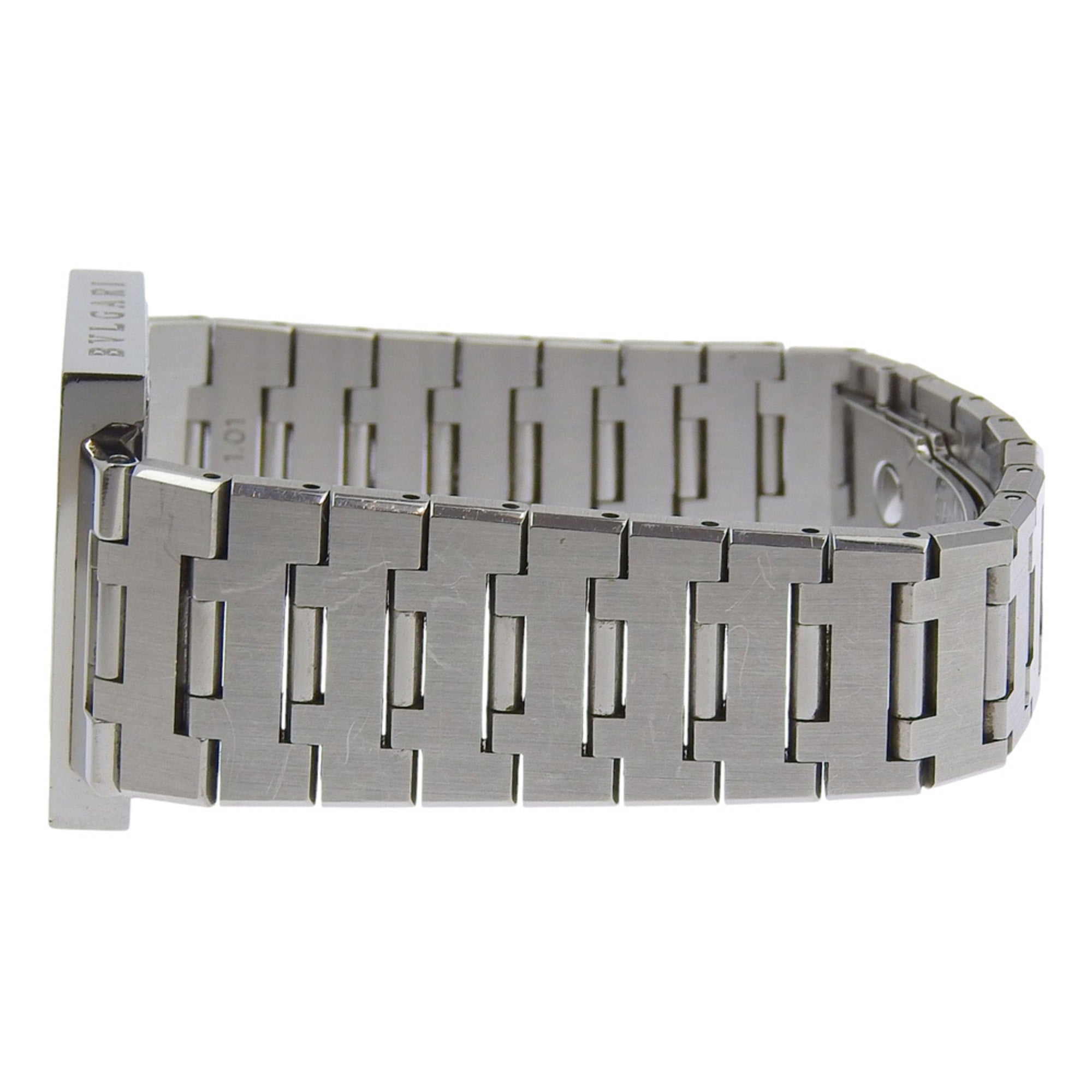 BVLGARI Quadrado Watch SQ29SSD Stainless Steel Quartz Analog Display Black Dial Unisex — Good