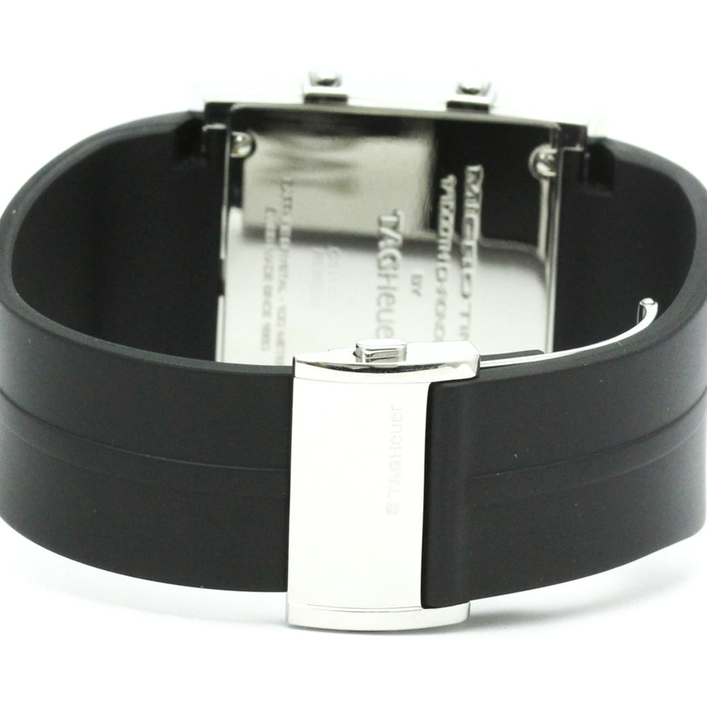 TAG HEUER Microtimer Steel Rubber Quartz Mens Watch CS111C Polished — Very Good
