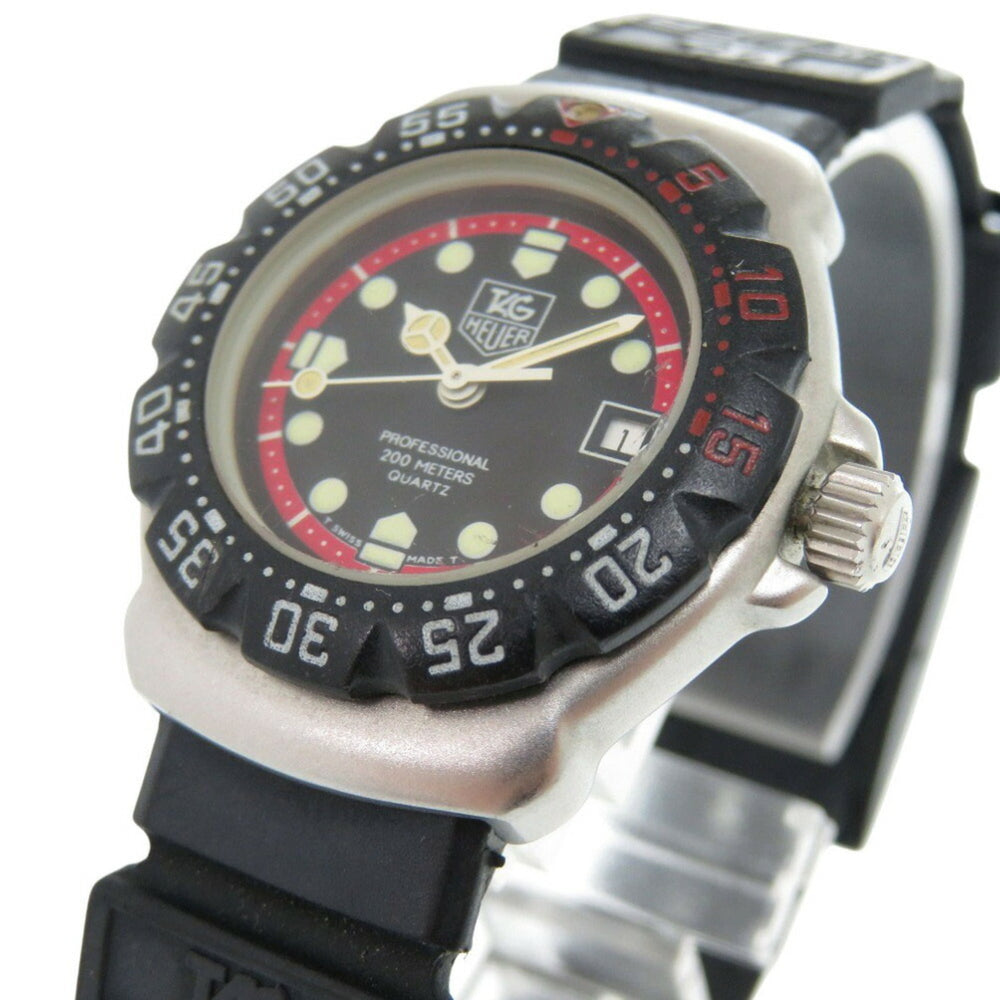 TAG Heuer Formula 1 374.508 Stainless Steel Rubber Black Dial Quartz Wristwatch 1910 — Good
