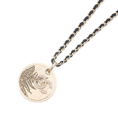 Chanel Necklace Coco Mark Rhinestone Round Coin A22 K CHANEL NECKLACE — Like New