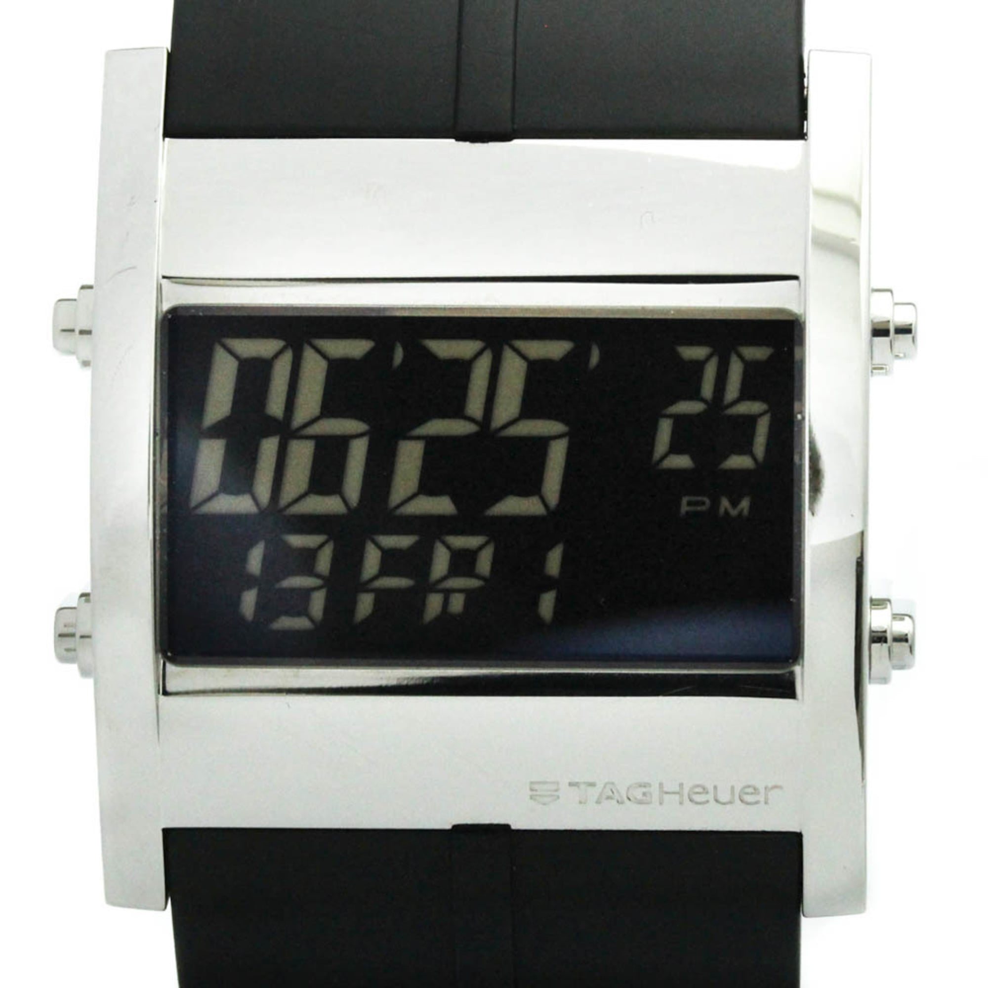 TAG HEUER Microtimer Steel Rubber Quartz Mens Watch CS111C Polished — Very Good