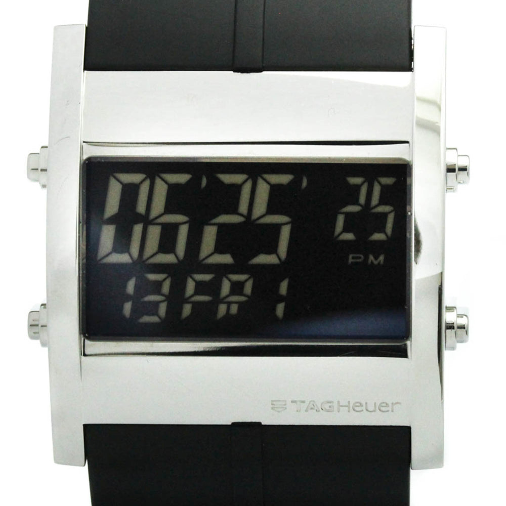 TAG HEUER Microtimer Steel Rubber Quartz Mens Watch CS111C Polished — Very Good
