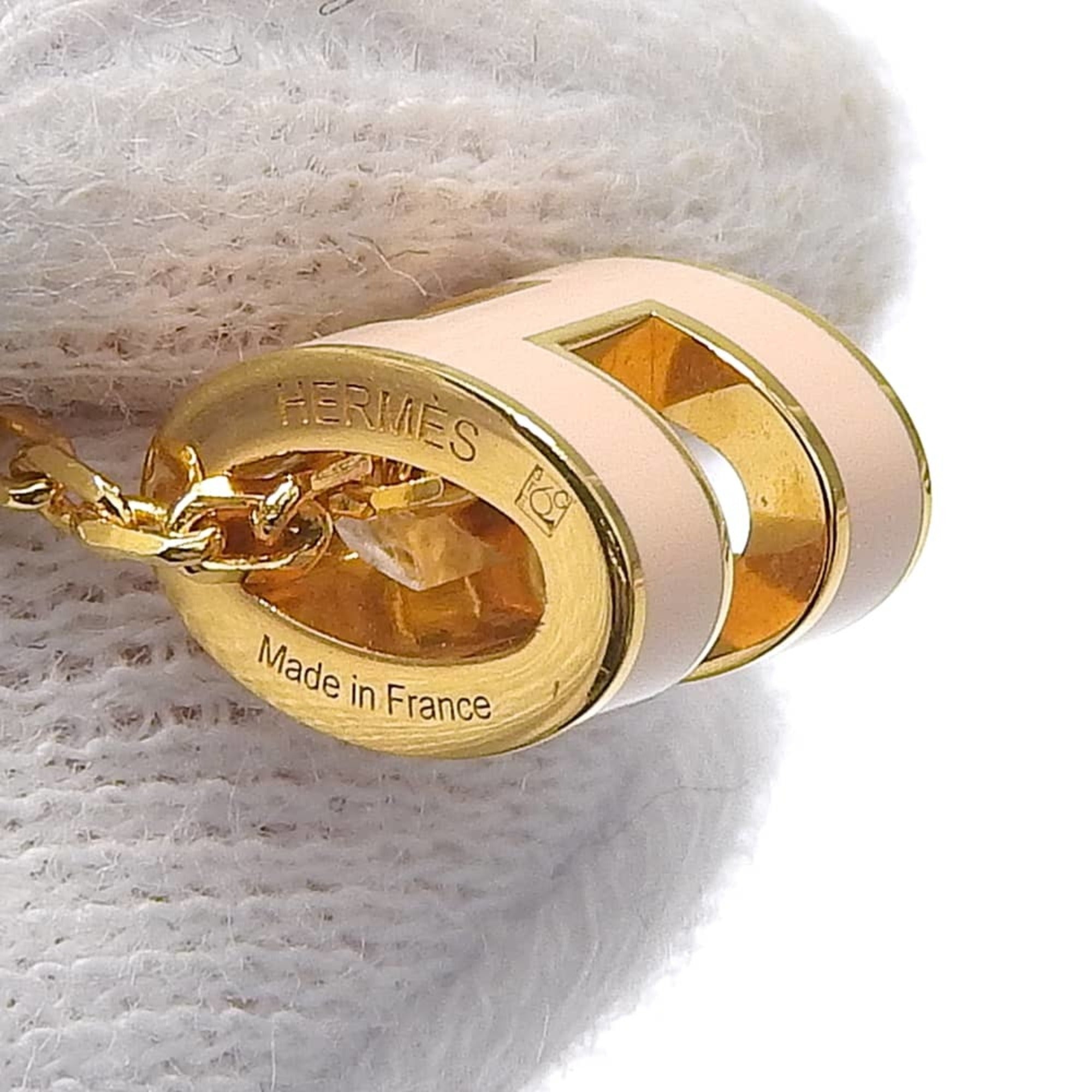 Hermes Mini Pop H Necklace GP Rose Dragee Pink — Like New