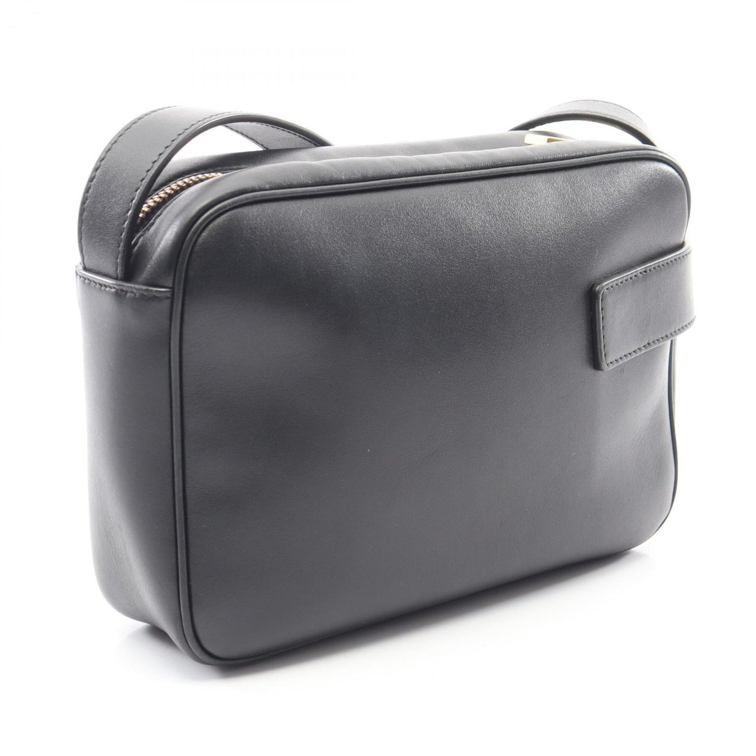 Salvatore Ferragamo Gancini Camera Bag, Shoulder Handbag, Leather, Women's, Black