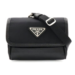 PRADA Triangle Shoulder Bag, Pouch, Handbag, Nylon Leather, Black (NERO) 2ZT022 — Like New