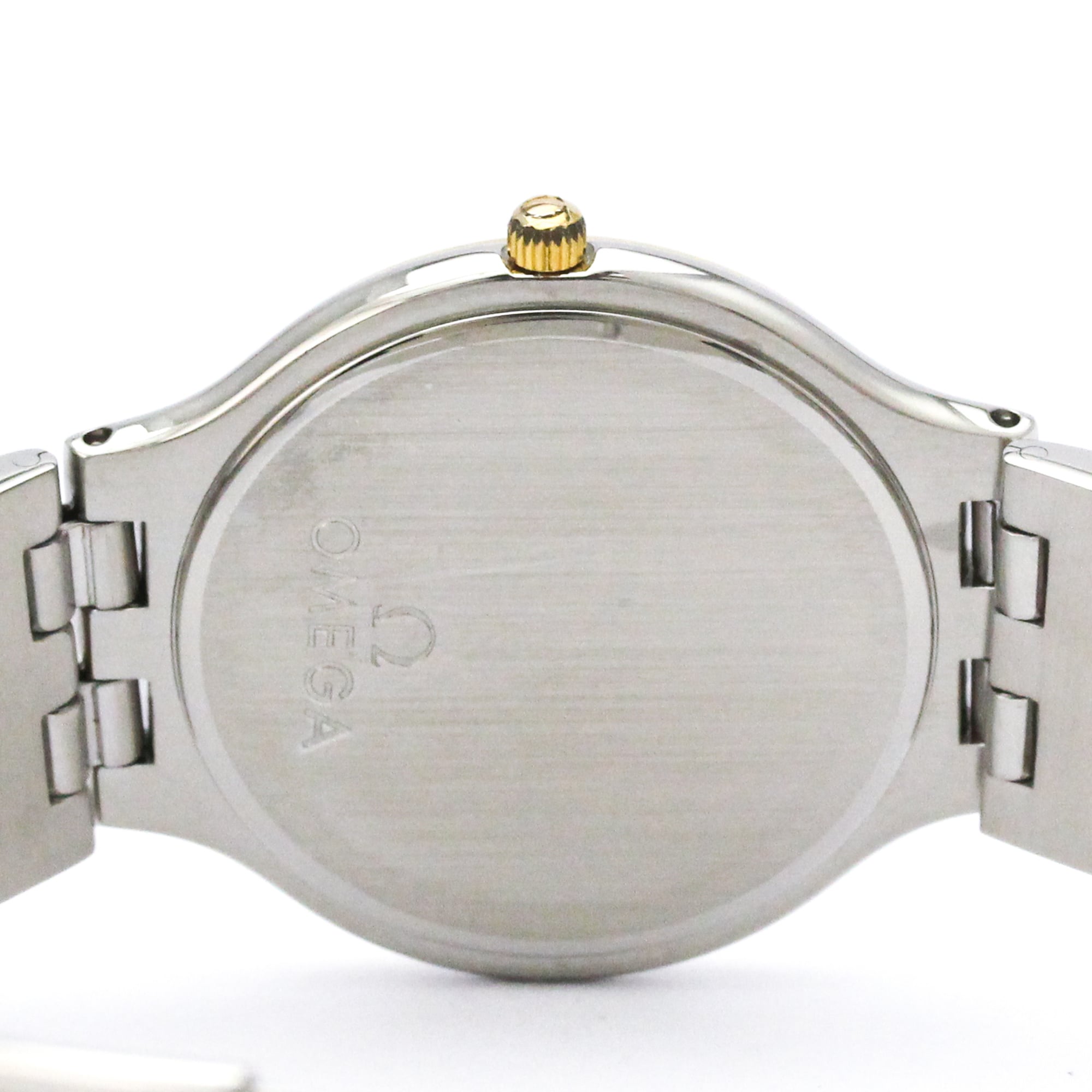 OMEGA De Ville K18 Gold Steel Quartz Mens Watch 196.0316 Polished — Very Good