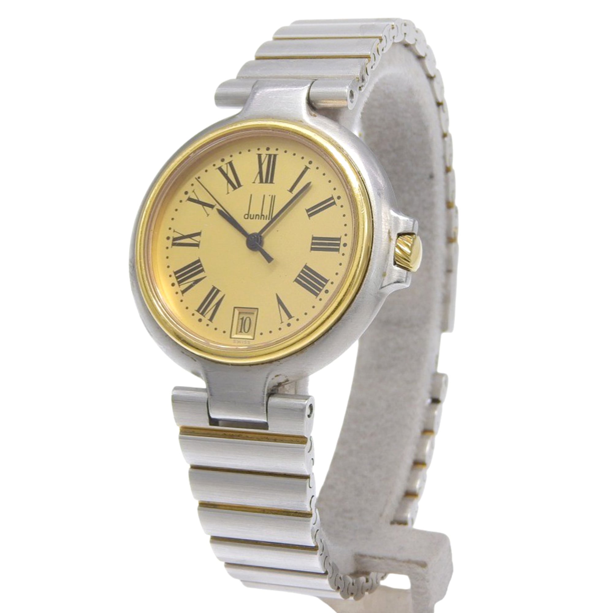Dunhill Millennium Women's Watch, Stainless Steel, Silver, Quartz, Analog, Gold Dial — Good