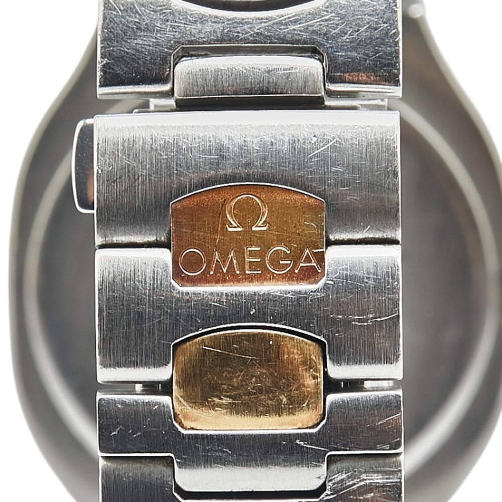 OMEGA Seamaster Polaris Watch Quartz Gold Dial Stainless Steel Yellow Ladies — Good