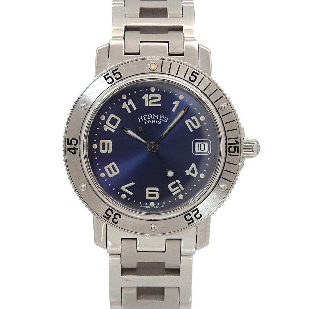 Hermes HERMES Clipper Diver CL7 710 Men's Watch Date Blue Quartz — Very Good