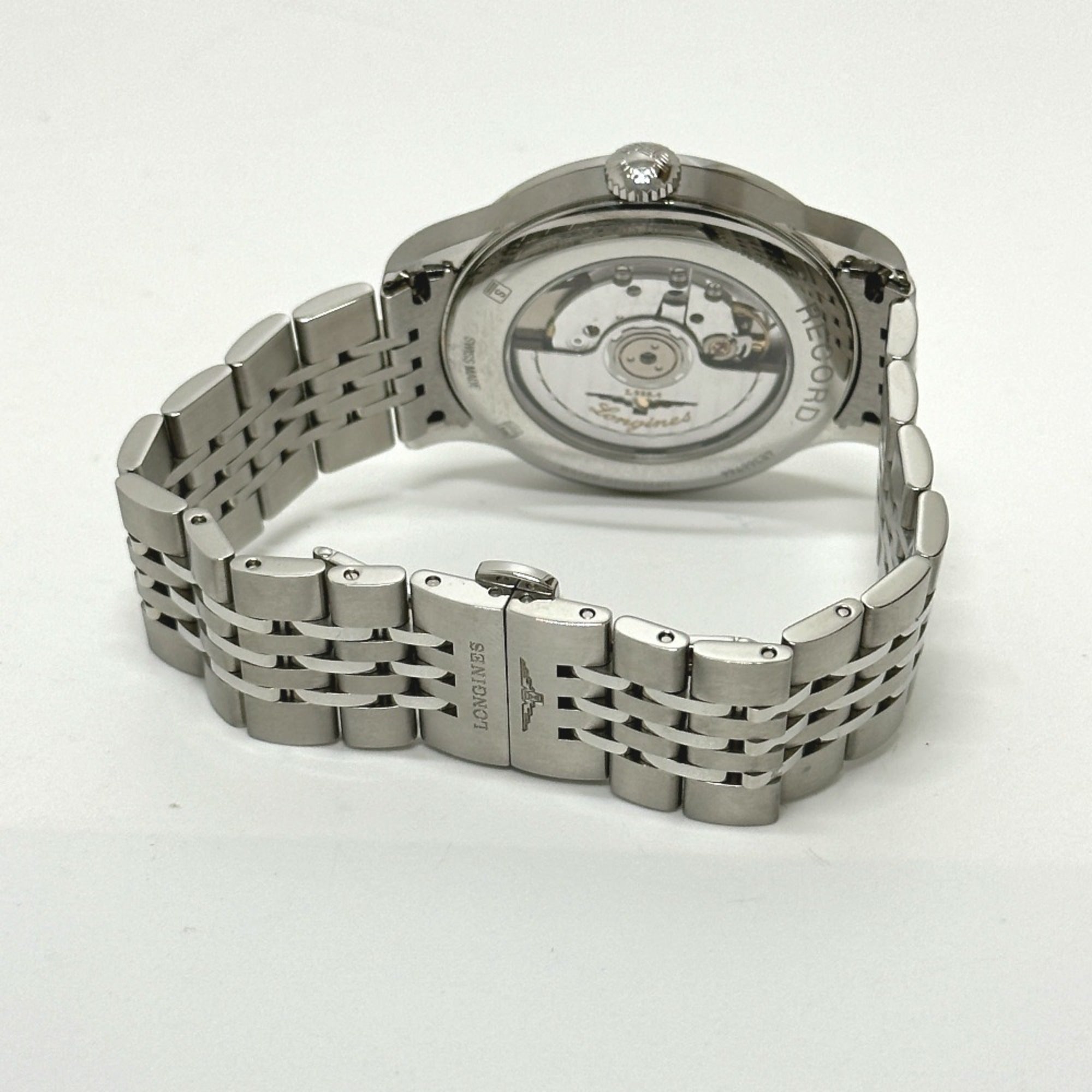 LONGINES L2.820.4.11.6 Watch, Record Chronometer, Automatic, Date, Stainless Steel, Men's, Silver — Very Good