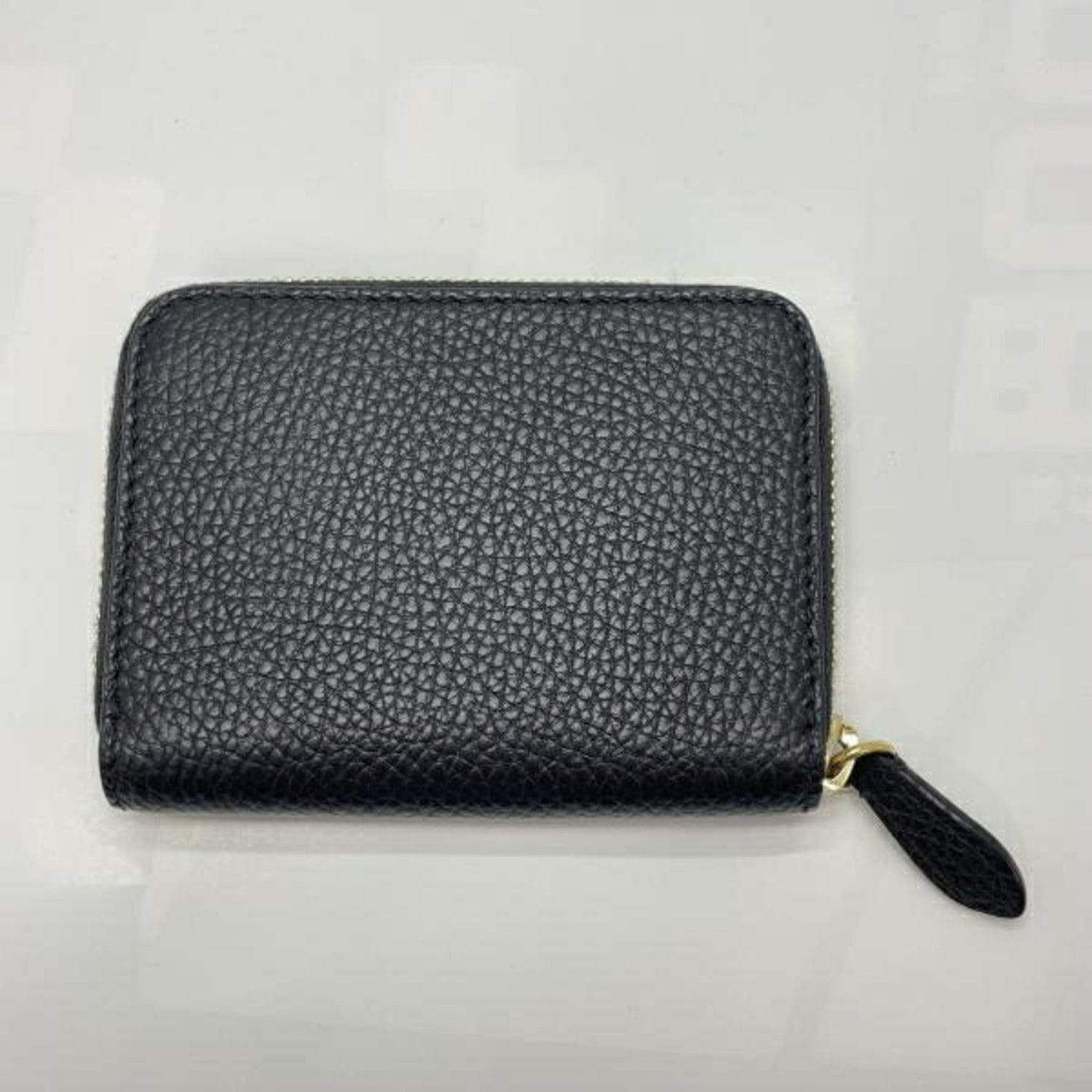 BURBERRY Leather Wallet/Coin Case, Black, Round Zip