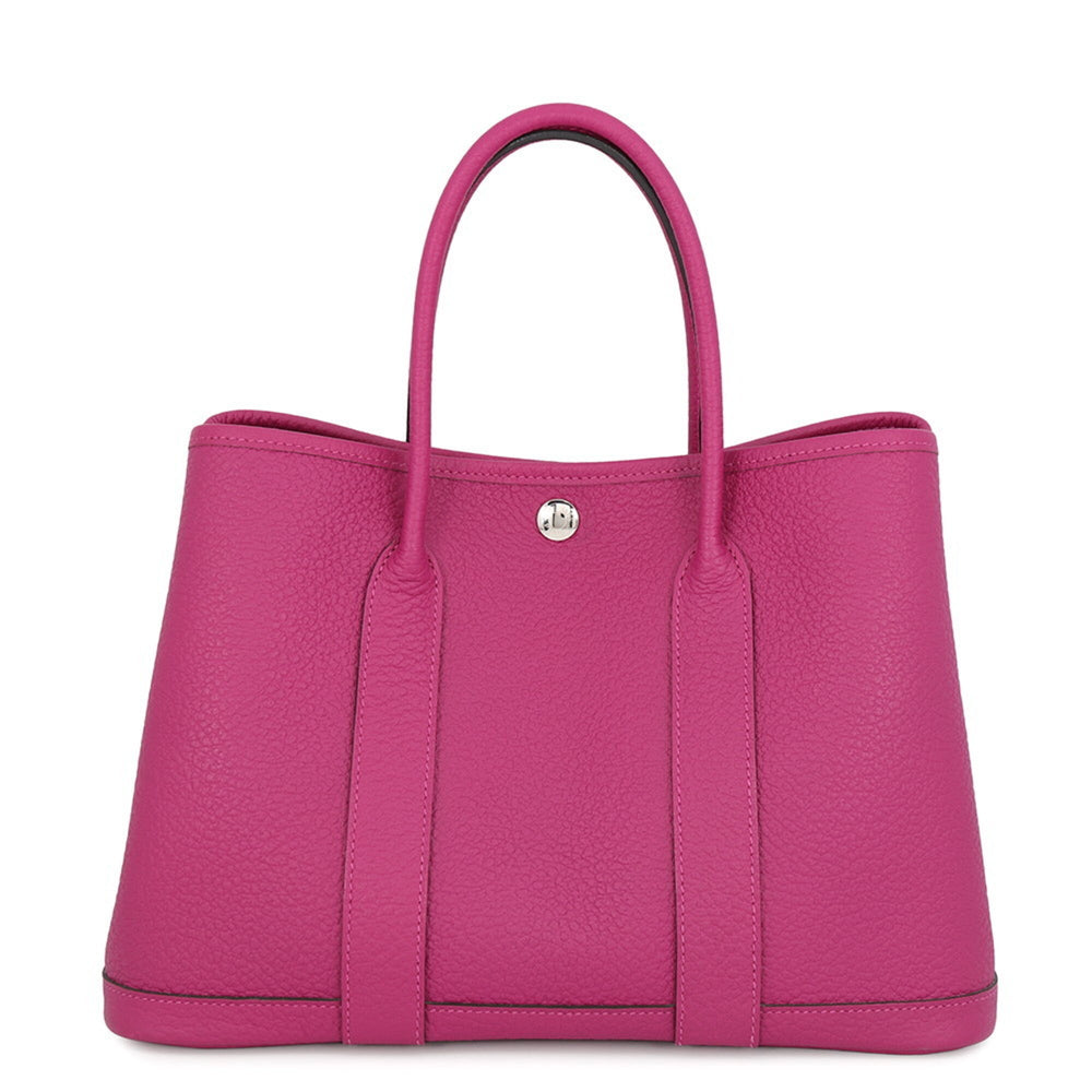 Hermes Garden TPM Tote Bag, Rose Purple, Negonda Leather, C Stamp, HERMES Party, Garden, Handbag, Women's — Like New