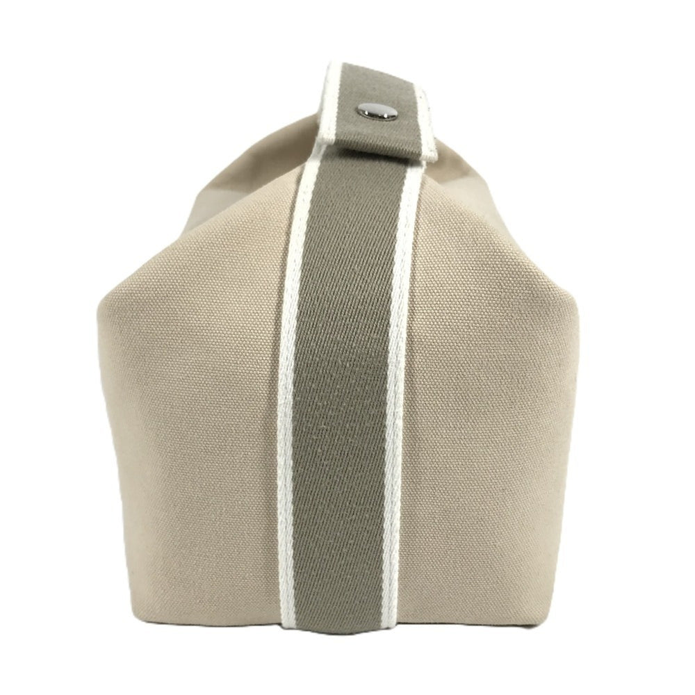 HERMES Brid a Black GM Bag, Pouch, Vanity Bag with H Logo, Cotton Handbag, Men's/Women's, Beige — Like New