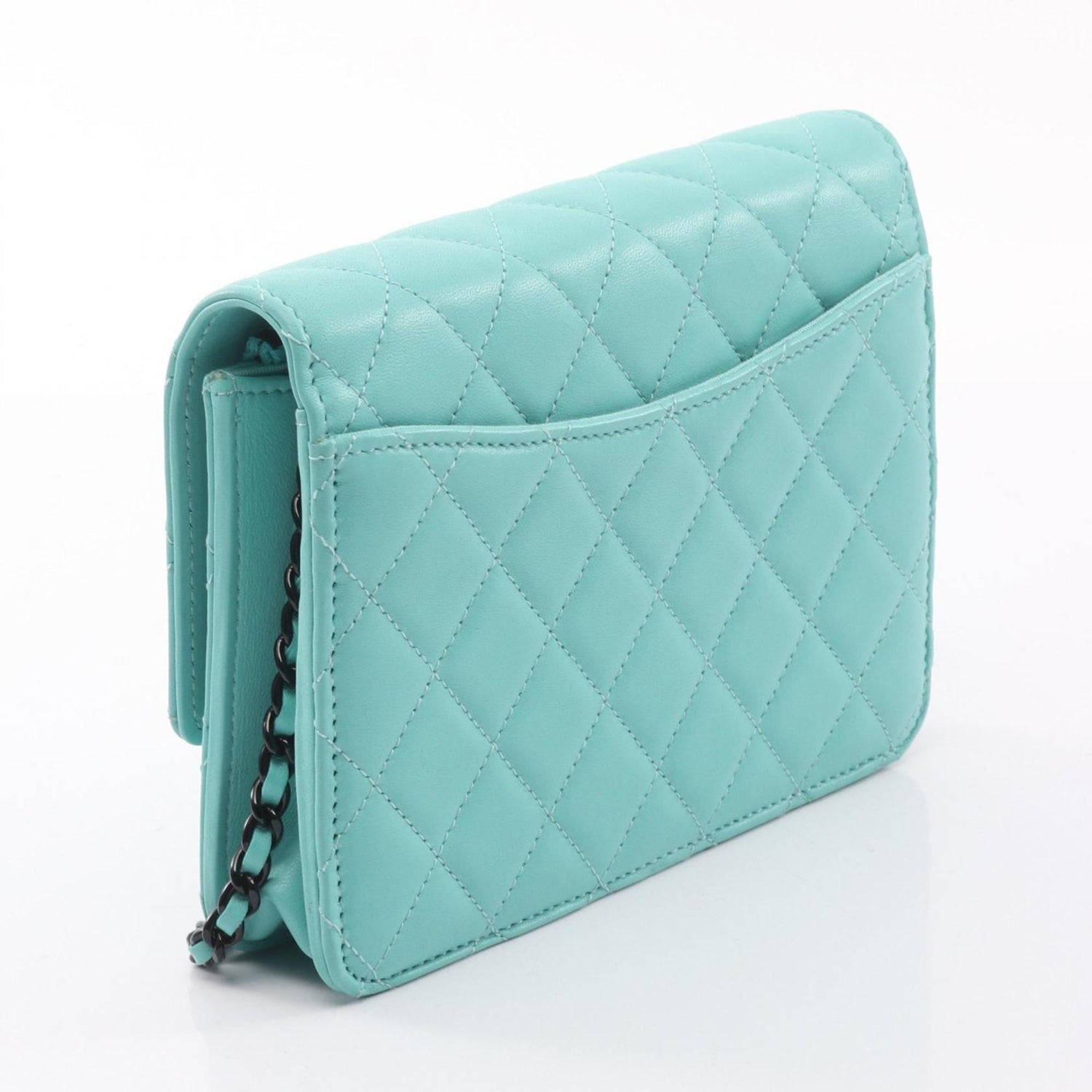 Chanel Matelassé Shoulder Bag/Handbag, Lambskin Leather, Women's, Blue