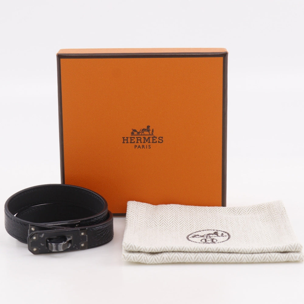 Hermes Kelly Bracelet Double Tour, Monochrome Chevre Leather, 2024 Model, Black, Approx. 18.2g, Women's — Like New