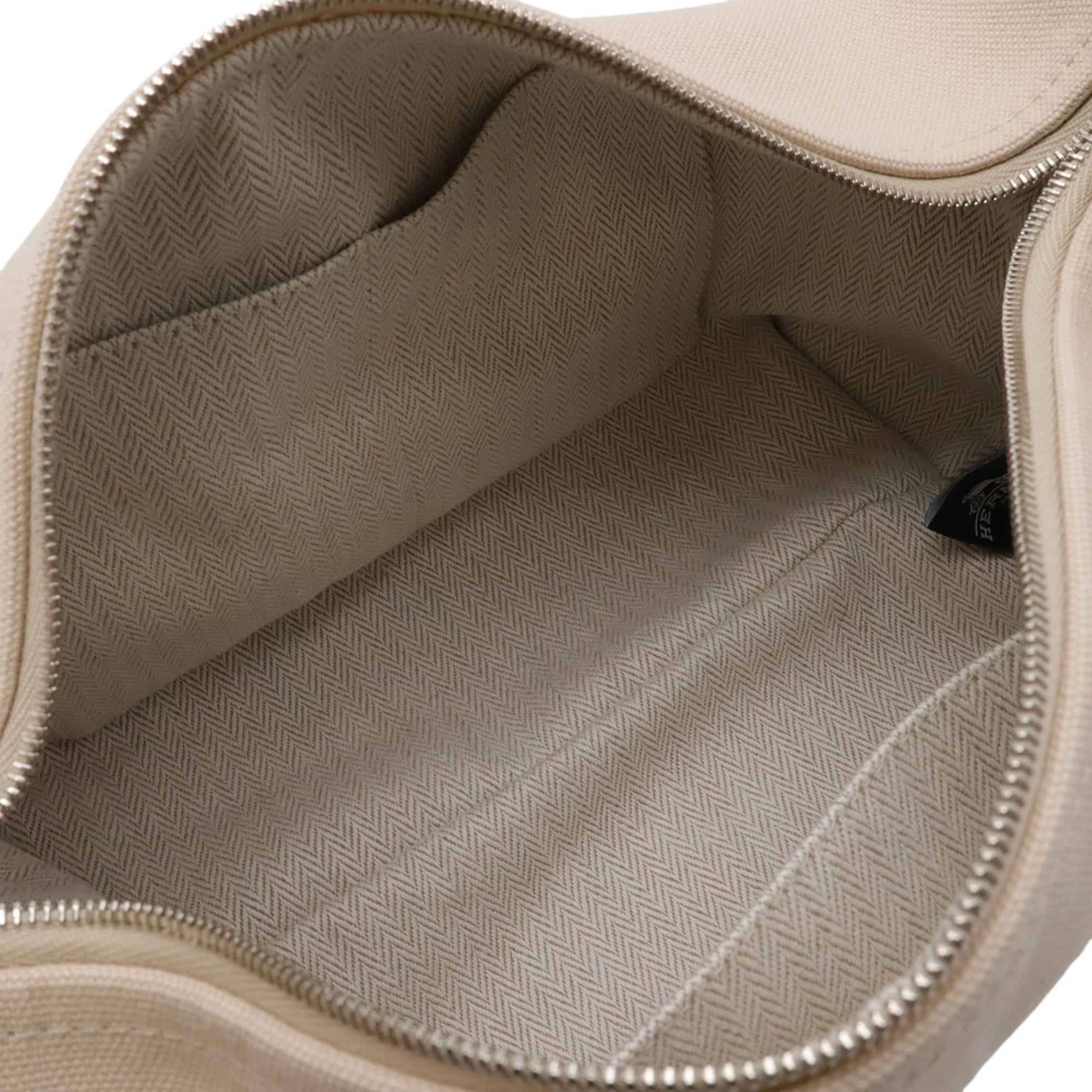 HERMES Bride à Black PM Bathroom Pouch/Handbag, Canvas, Natural Beige, H104223M — New - Store Return