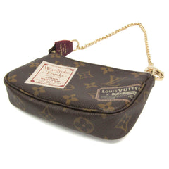 Louis Vuitton Monogram Mini Pochette Accessoires Label Collection M63798 Women,Men Handbag,Pouch Monogram,Wine — Like New