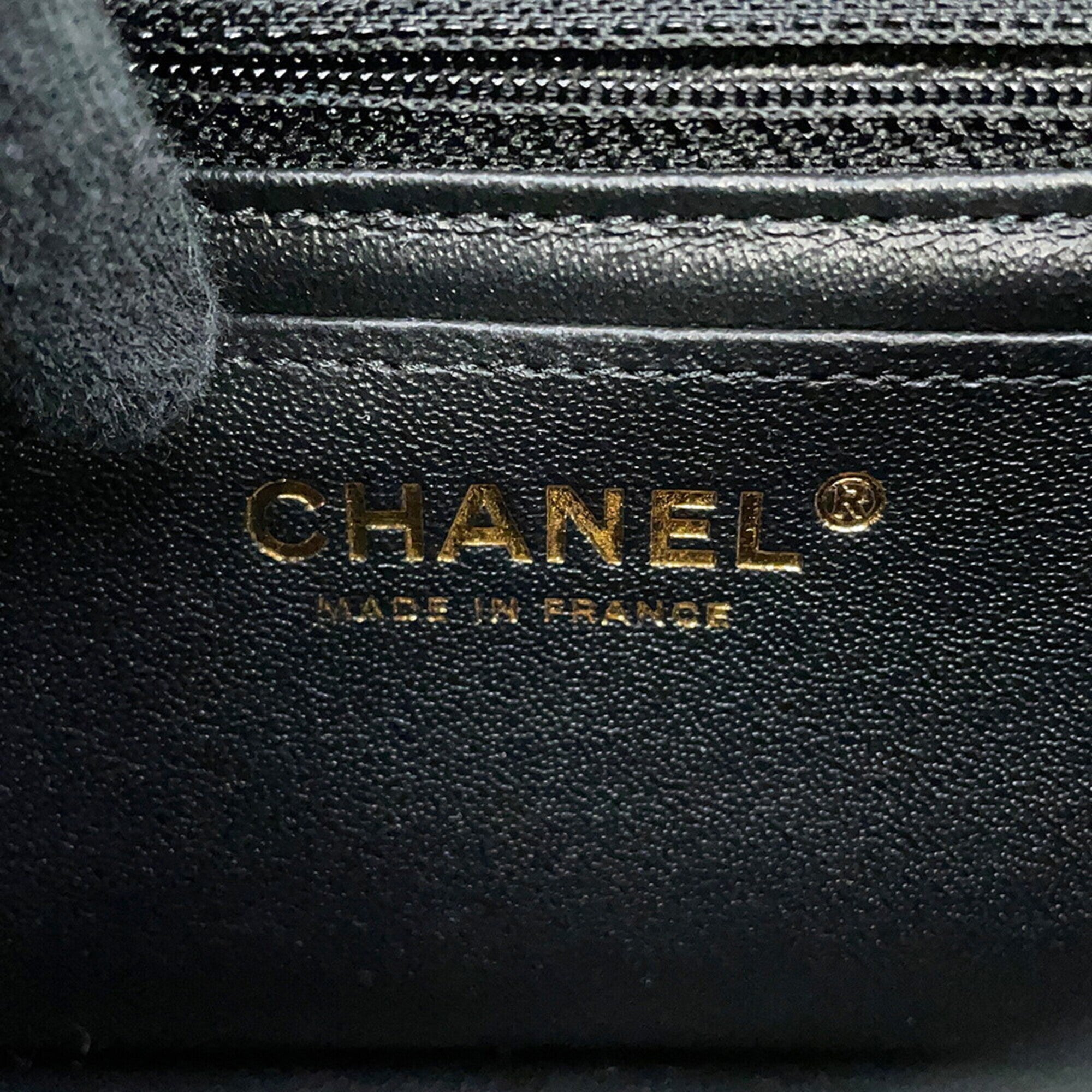 Chanel Chain Shoulder Bag Matelassé Coco Mark Lambskin A69900 CHANEL Black Handbag Women's — Like New