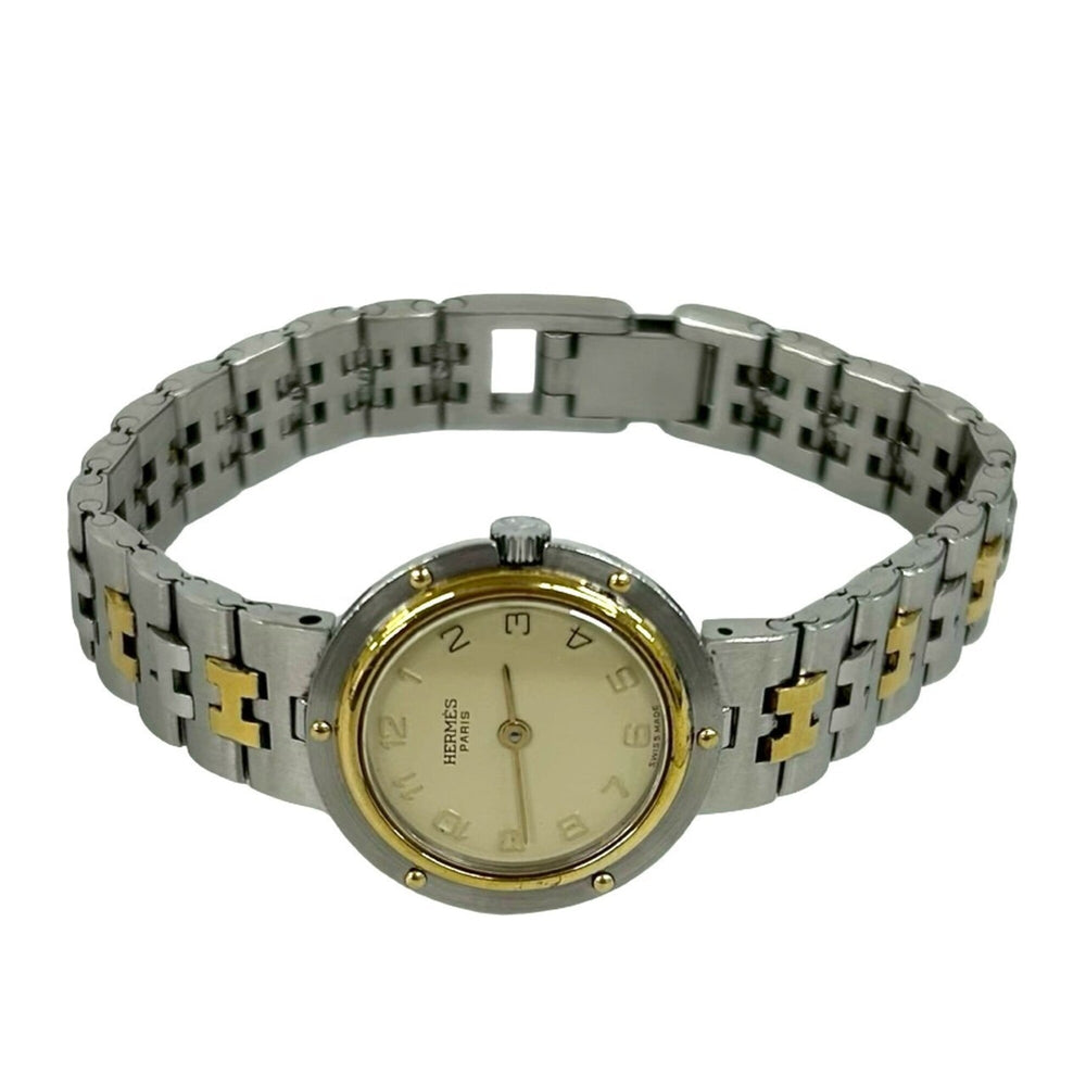 HERMES Vintage Clipper Stainless Steel GP Quartz Watch Silver 32954 — Good