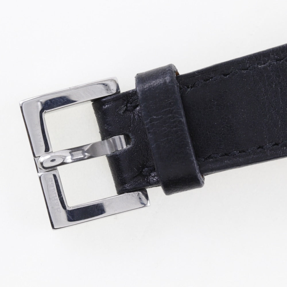 Hermes HERMES Paprika Watch PA1.220 Stainless Steel x Leather 2002 □F Quartz Analog Display White Dial Ladies — Good