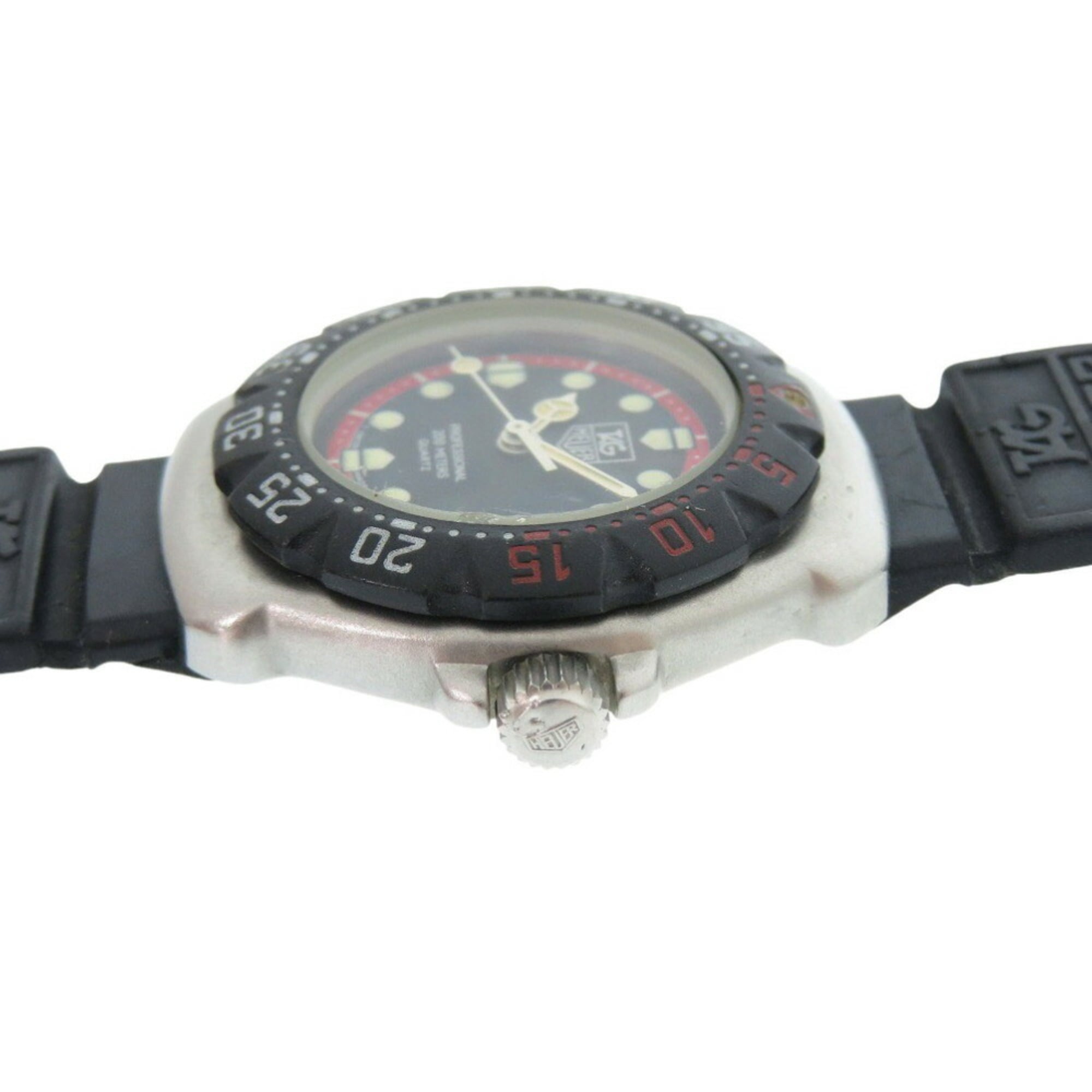 TAG Heuer Formula 1 374.508 Stainless Steel Rubber Black Dial Quartz Wristwatch 1910 — Good
