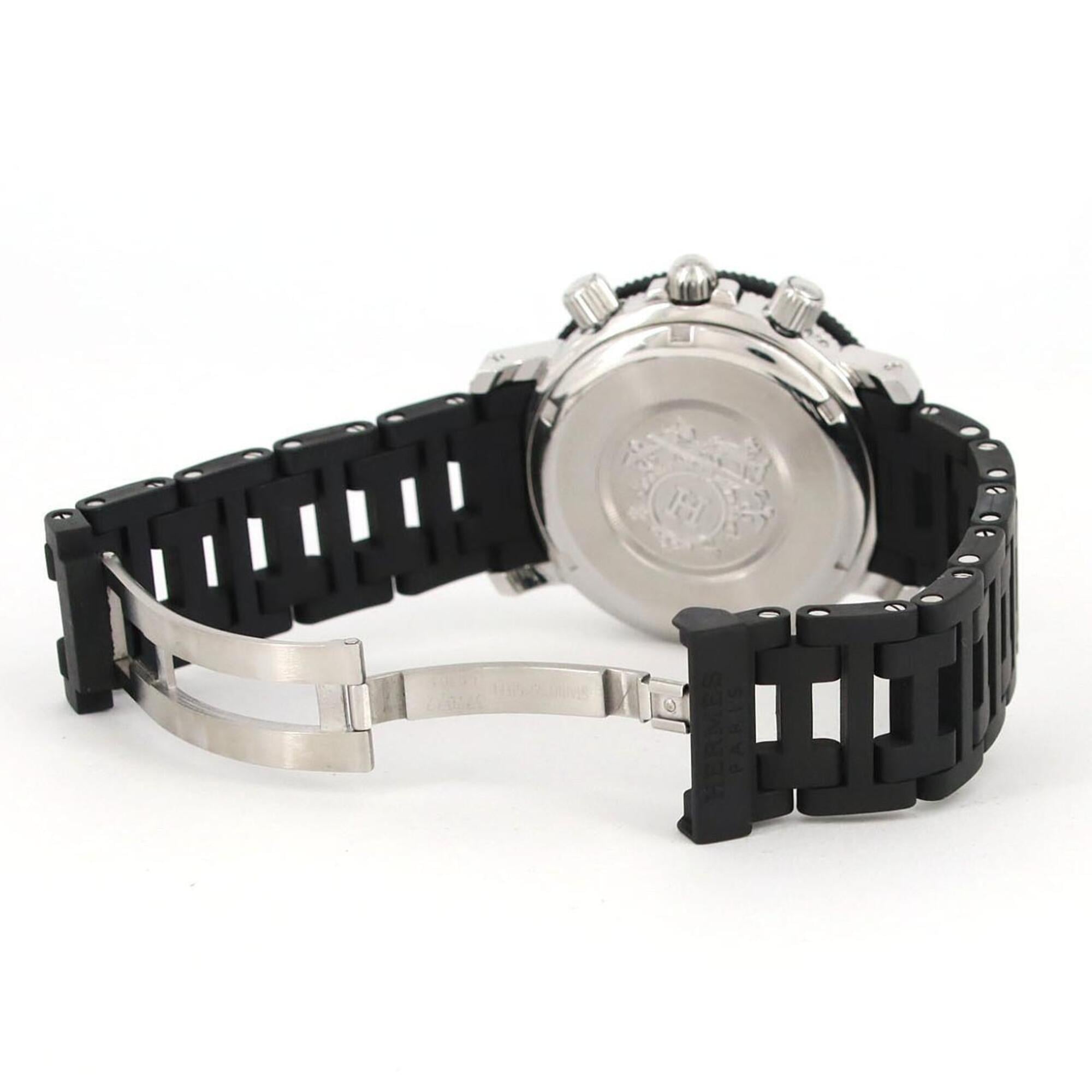 Hermes Clipper Diver Chronograph CL2.915 Stainless Steel x Rubber Quartz Watch — Good