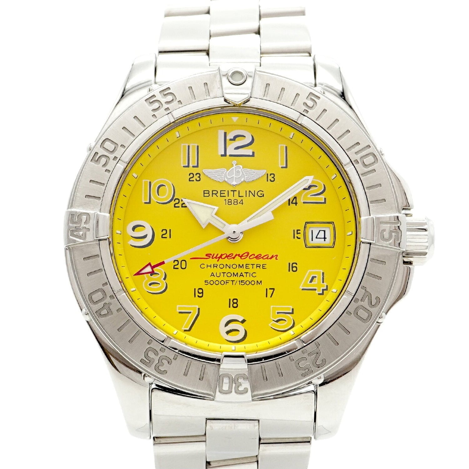 Breitling Superocean A17360 Yellow Dial Men's Watch