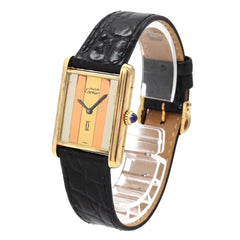 Cartier Must Tank Vermeil Trinity Ladies Watch, 3 Colors, SV925, Manual Winding Watch — Very Good