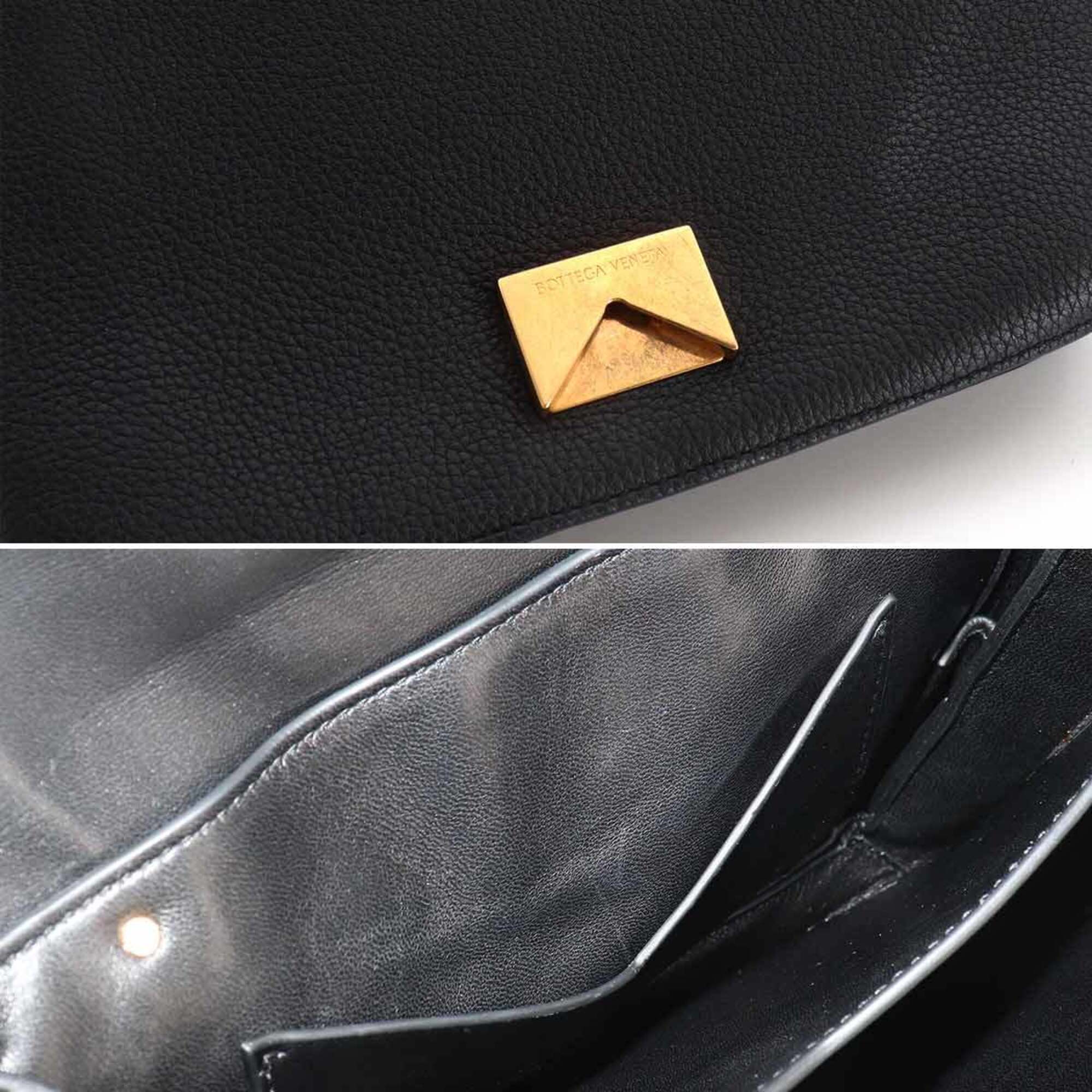 Bottega Veneta Mount 2-way Chain Hand/Shoulder Handbag, Leather, Black, 667399, Gold Hardware — Like New