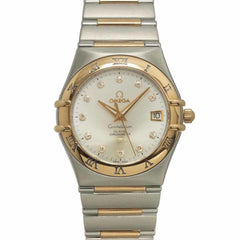 Omega Constellation Two-Tone 111 20 36 52 001 160th Anniversary 11P Diamond Men's Watch Date Silver PG Automatic Winding — Very Good