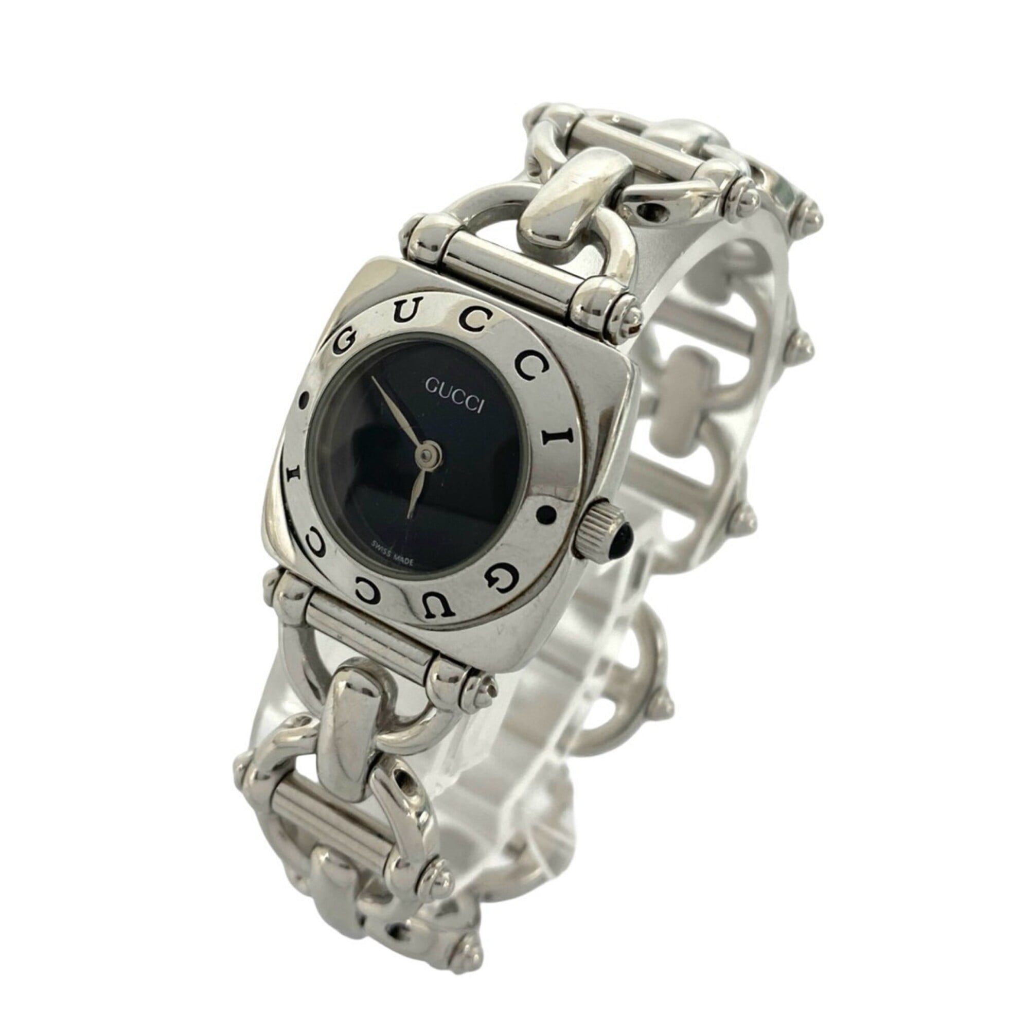 GUCCI Horsebit Chain Stainless Steel Quartz Wristwatch, Silver, 37483 — Good