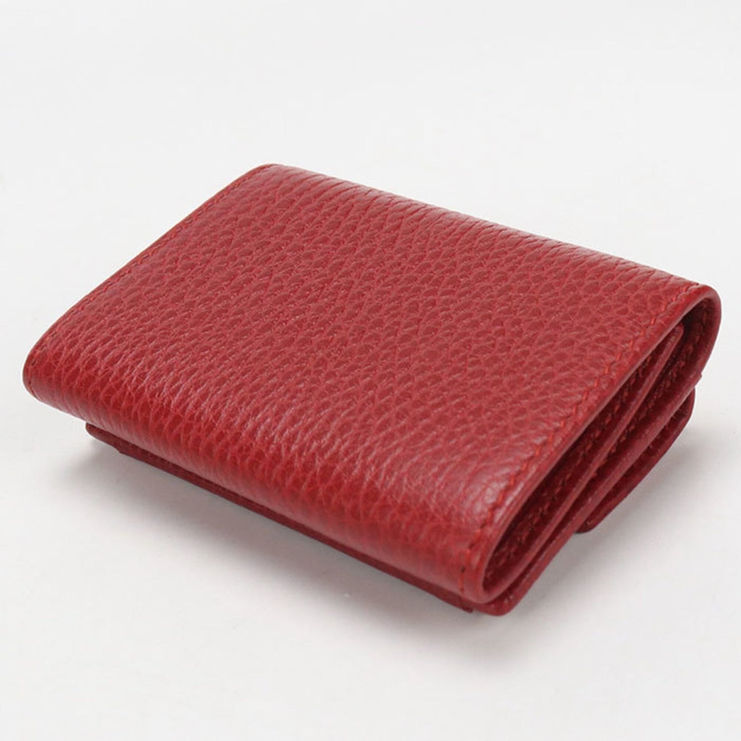 GUCCI Tri-fold Wallet with Coin Pocket 523277 Compact GG Marmont Women's Red