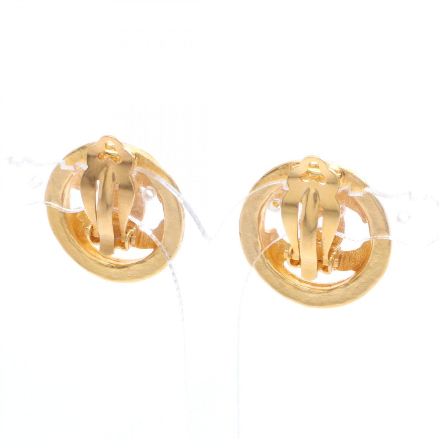Chanel Coco Mark Circle Earrings, Gold Plated (GP), Women's, Tone