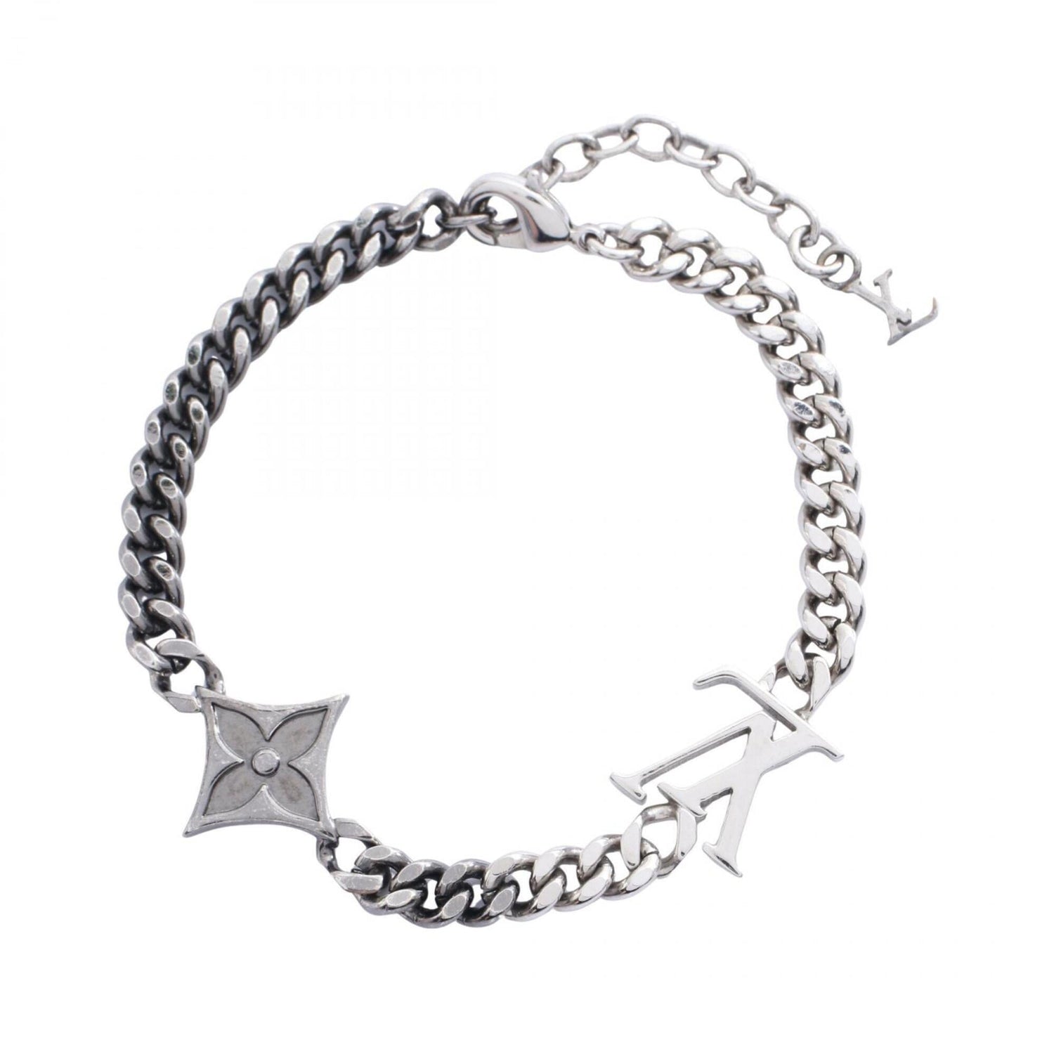 Louis Vuitton LV Instinct Bracelet, Stainless Steel, Men's, Silver Tone, M00508